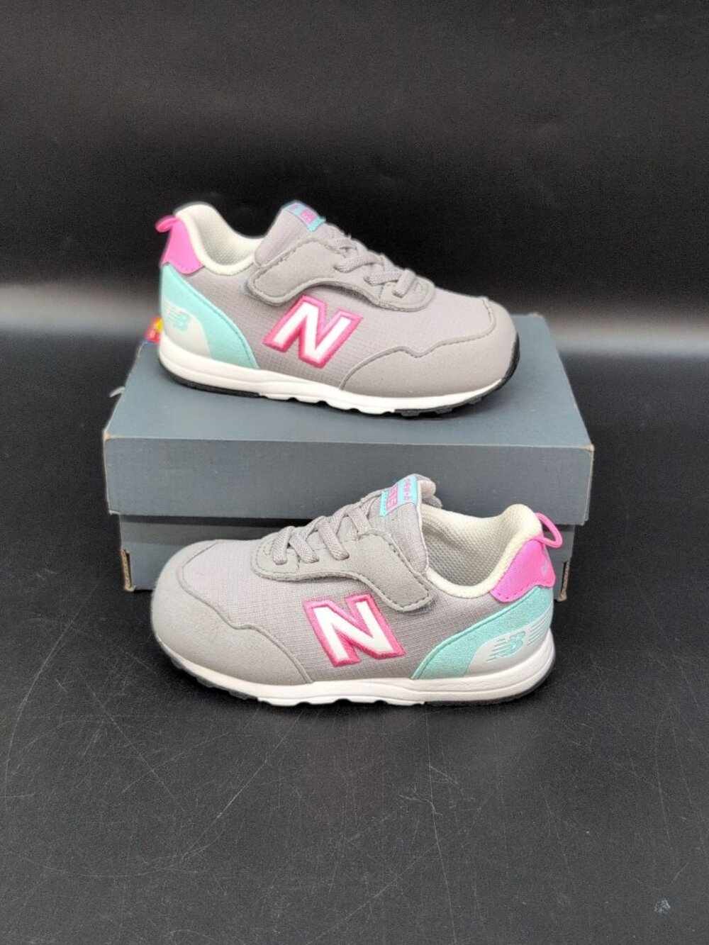 New Balance 515 Kid's Low Top Hook & Loop Sneakers US 6 Grey